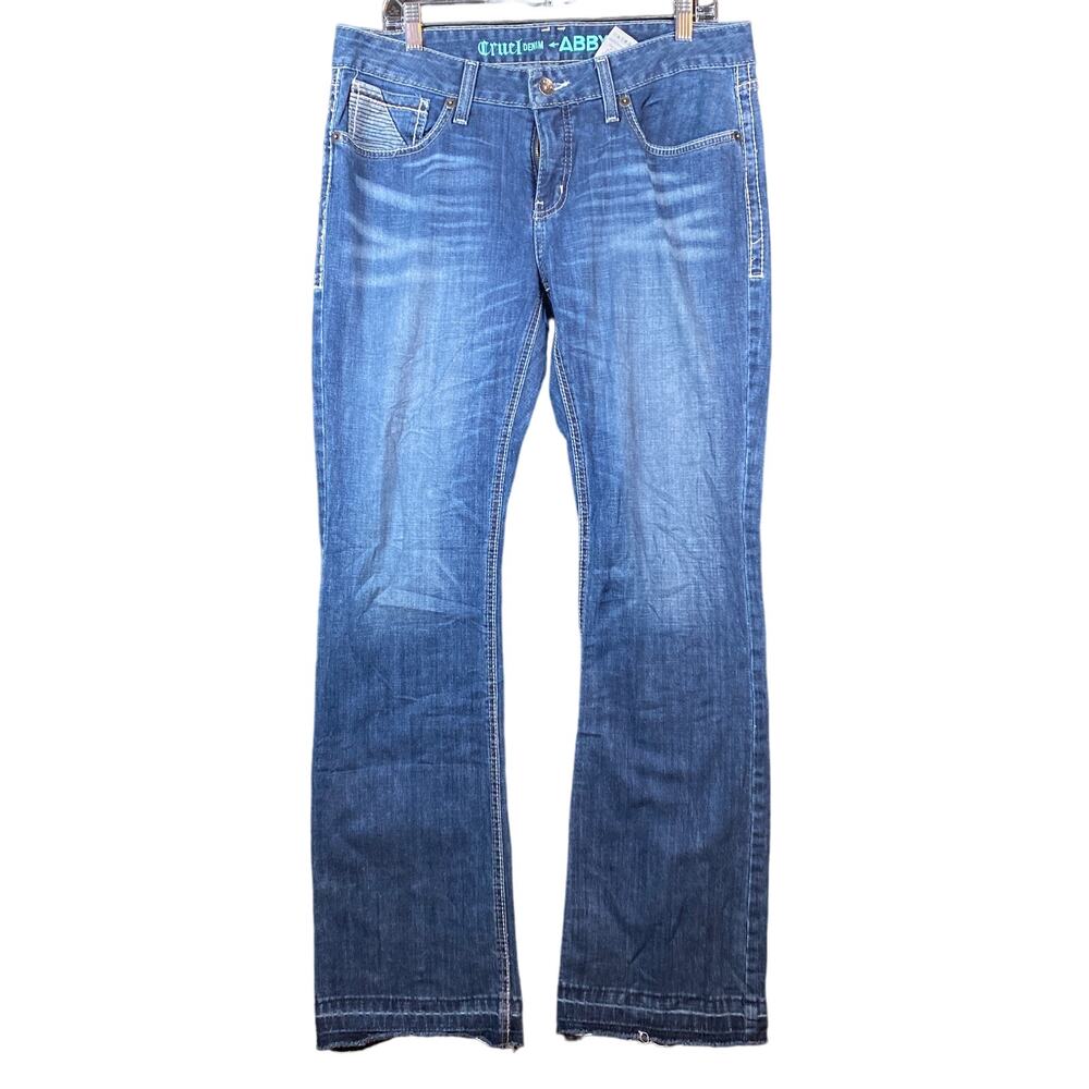 Cruel Denim Womens Jeans Blue Abby Embroidered Pocket Stretch 31/11R